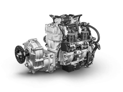 Hirth 3503 liquid-cooled two-stroke inline aircraft engine with carburetor