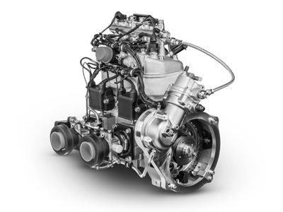 Hirth 3507 liquid-cooled two-stroke inline aircraft engine with fuel injection